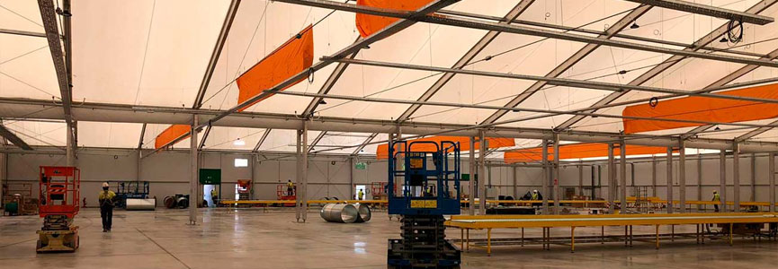 Structure en aluminium pour bâtiment préfabriqué