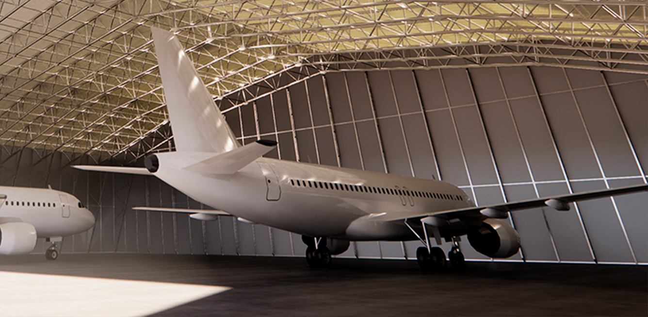Hangar démontable AIRSPACE avec avion