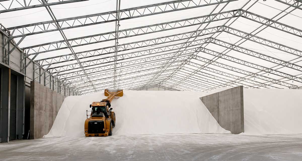 Bâtiment démontable en aluminium pour le stockage des céréales