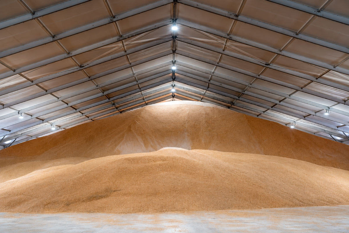 Bâtiment démontable en acier pour le stockage des céréales