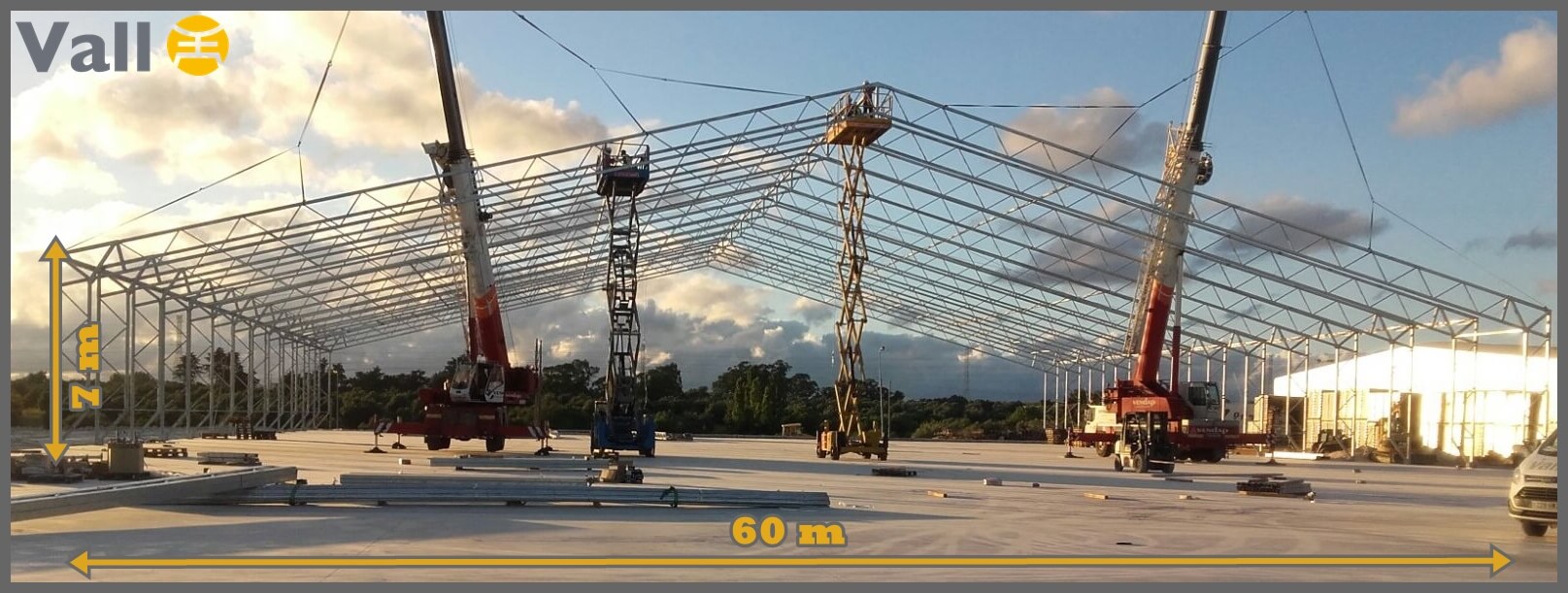 Hangar démontable de grande dimension : tente MEGA-STOCK