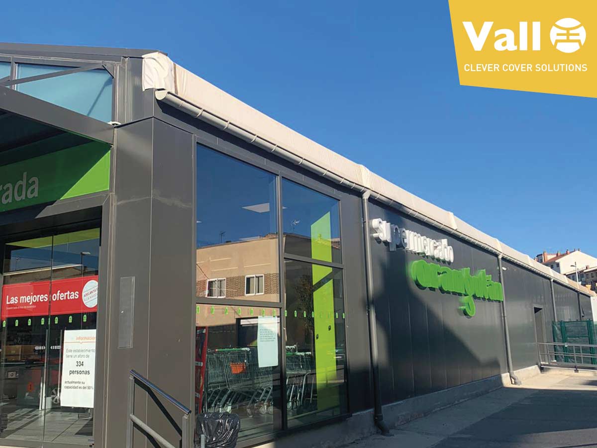 chapiteaux industrielle pour a un supermarché entièrement personnalisé