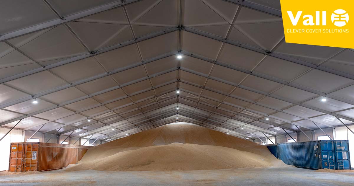 Hangar modulaire EcoSpace en Espagne vu de l'intérieur